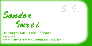 sandor imrei business card